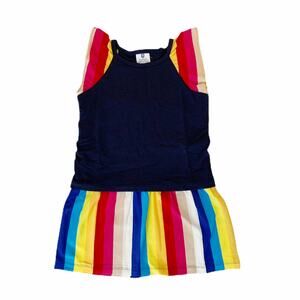 Hootkid Rainbow Stripe Tank Dress